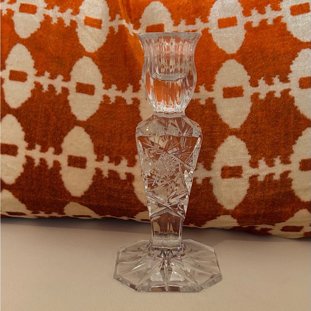 Elegant Pinwheel Crystal Candle Holder
